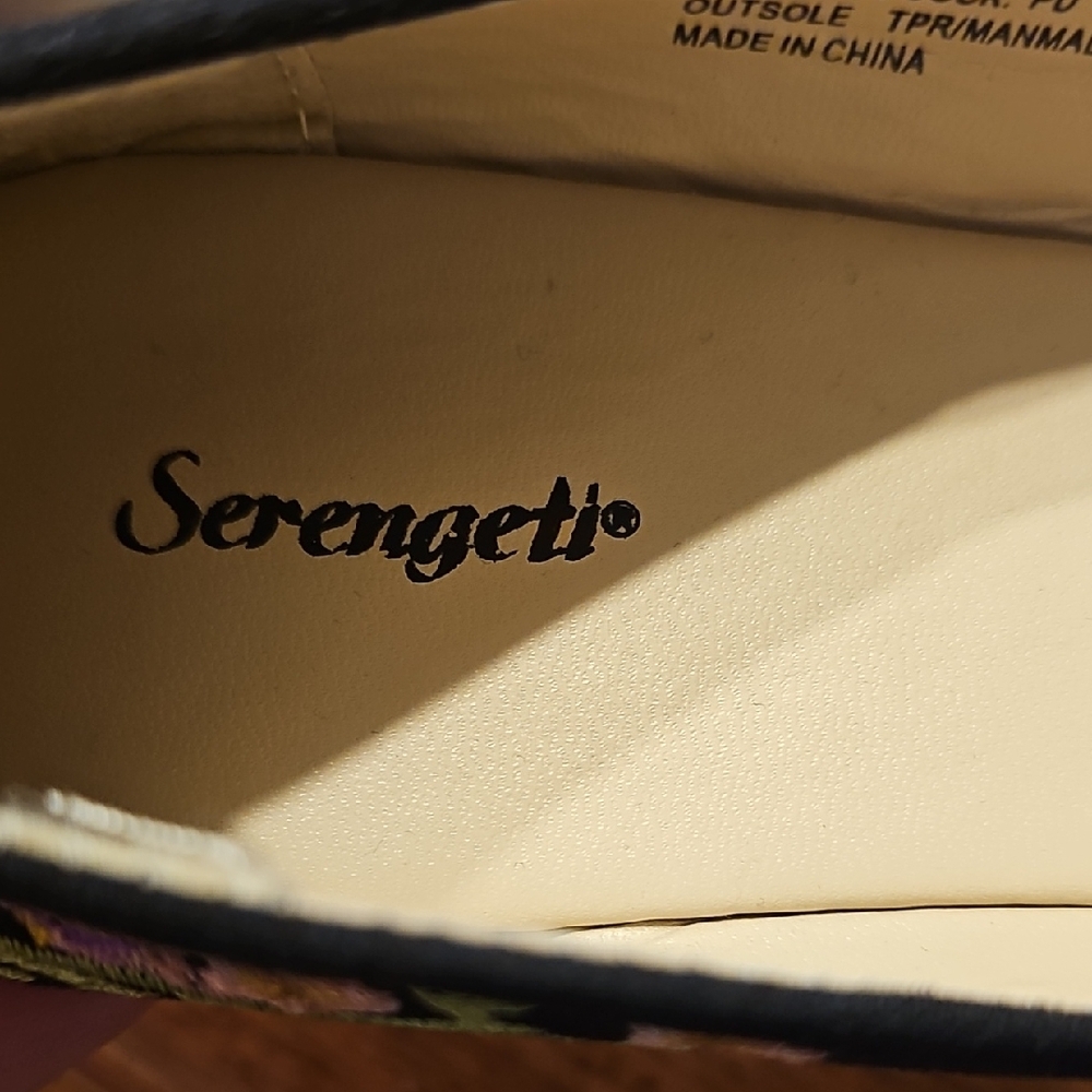 Serengeti Black Flats with Floral Embroidery - Picture 2 of 7